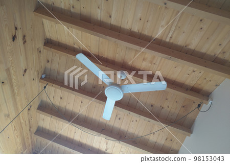Fan on the ceiling. Cooling of the room on a hot day. Fan on the ceiling. Cooling of the room on a hot day. 98153043