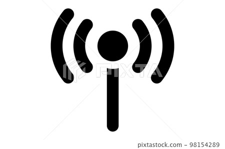 帶有無線電塔圖像的圖標 02 帶有無線電塔圖像的圖標 02 98154289