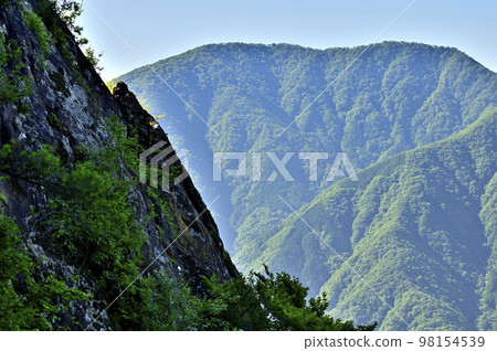 Mt. Akakuragatake in the Doshi Massif, Mt. Omuro seen from Ubaga Rock 98154539
