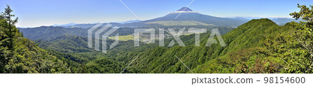 夏季從多子山的木之頭眺望富士山和尺子山的全景 98154600