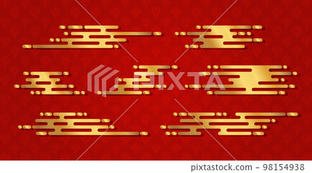 Traditional asian clouds. Gold luxury Chinese and Japanese cloudy design 98154938