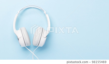 Headphones on blue 98155469