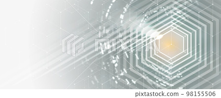 Abstract hexagon background. Technology poligonal design. Digital futuristic minimalism 98155506