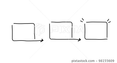 Speech bubble with cute simple arrow Speech bubble with cute simple arrow 98155609