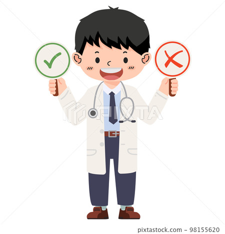 Doctor making decision right or wrong Doctor making decision right or wrong 98155620