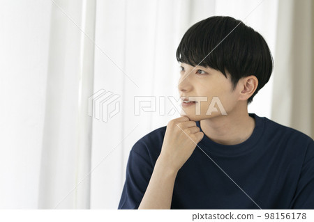 Men's beauty skin care image portrait young man profile Men's beauty skin care image portrait young man profile 98156178
