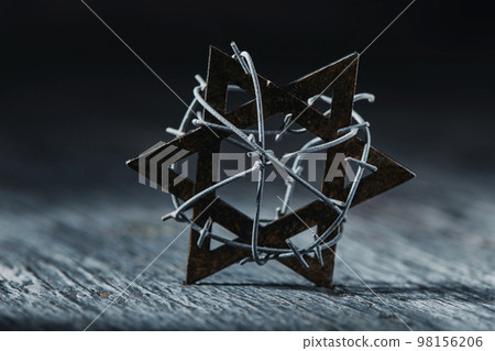star of david tied with some barbed wire star of david tied with some barbed wire 98156206