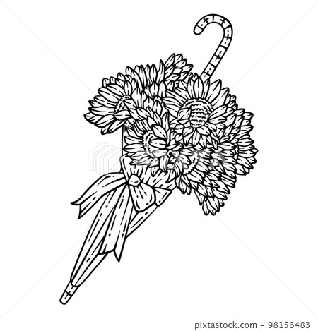 Umbrella Flowers Spring Coloring Page for Adults Umbrella Flowers Spring Coloring Page for Adults 98156483