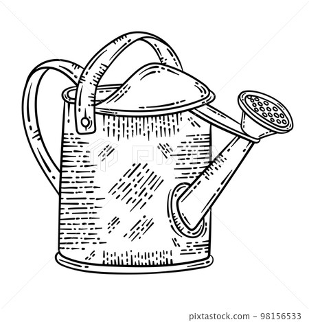 Watering Can Spring Coloring Page for Adults Watering Can Spring Coloring Page for Adults 98156533