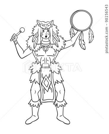 Native American Indian Boy Dreamcatcher Isolated  98156543