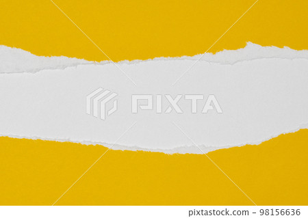 Yellow paper with torn edges on white paper background inside Yellow paper with torn edges on white paper background inside 98156636
