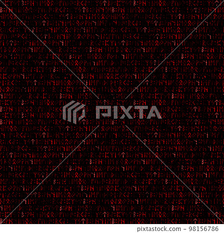Runic viking red grunge alphabet 98156786