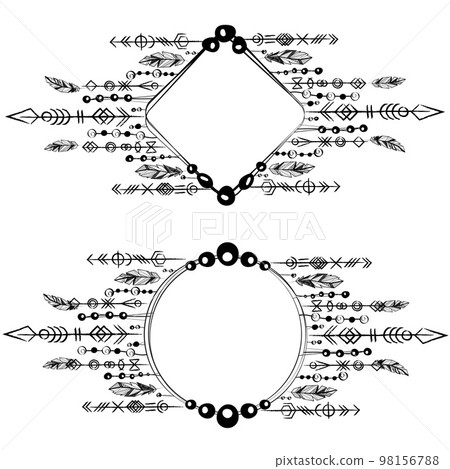 Feathers boho celtic square frames 98156788
