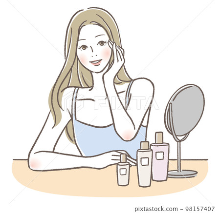 Female doing skin care 98157407