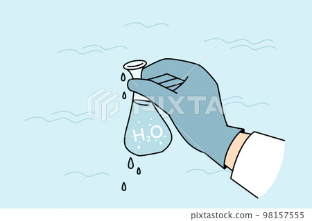 Researcher hold tube with water sample  98157555