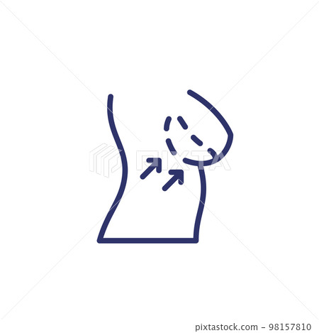 breast implants line icon on white 98157810
