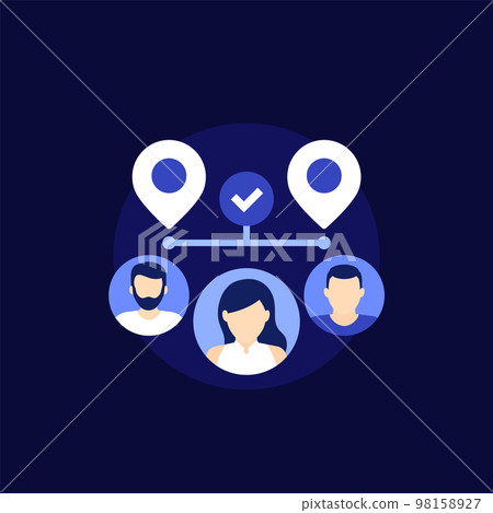 relocate, team relocation vector icon relocate, team relocation vector icon 98158927