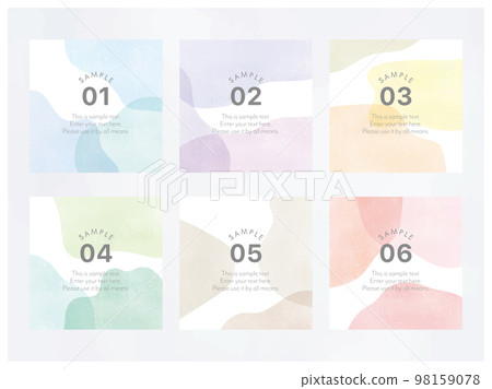 square frame with watercolor shapes 98159078