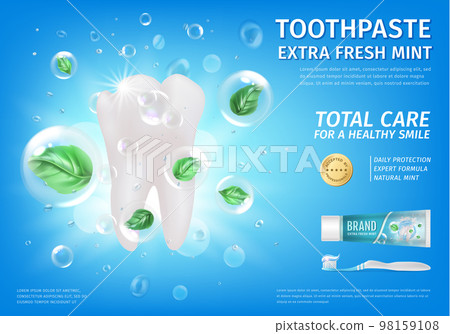 Realistic Detailed 3d Toothpaste Total Care Ads Banner Dental Health and Oral Hygiene Concept Poster Card. Vector illustration Realistic Detailed 3d Toothpaste Total Care Ads Banner Dental Health and Oral Hygiene Concept Poster Card. Vector illustration 98159108