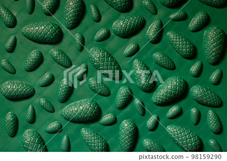 A green orthopedic mat with the design of cones to prevent flat feet 98159290