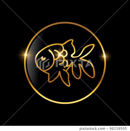 Golden Luxury Fish Vector Icon Golden Luxury Fish Vector Icon 98159505