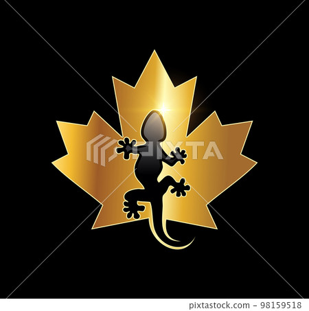 Golden Luxury Gecko Vector icon Illustration Golden Luxury Gecko Vector icon Illustration 98159518