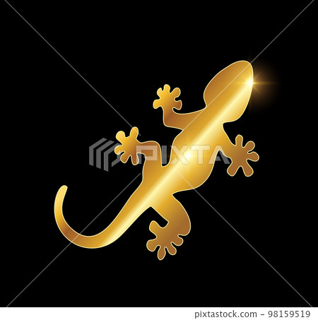 Golden Luxury Gecko Vector icon Illustration 98159519