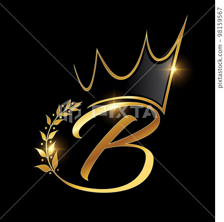 Yellow letter B with crown, Letter Gold B Font, gold letter, text, logo png  | PNGEgg