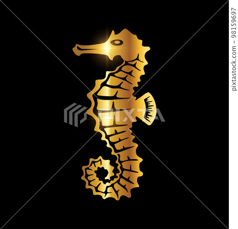 Golden Sea Horse vector Icon Golden Sea Horse vector Icon 98159697