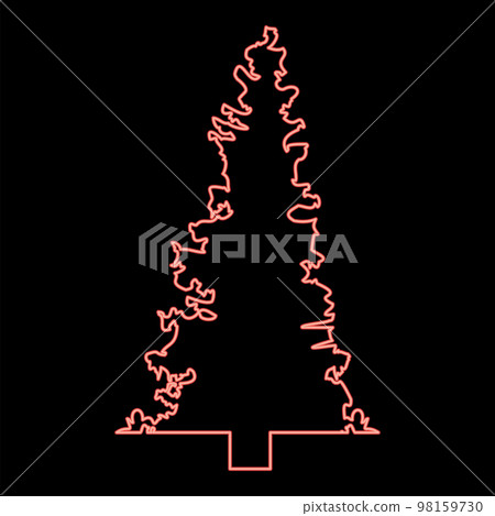 Neon fir spruce red color vector illustration image flat style 98159730