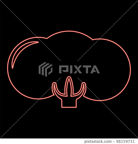 Neon cotton flower bud red color vector illustration image flat style Neon cotton flower bud red color vector illustration image flat style 98159731