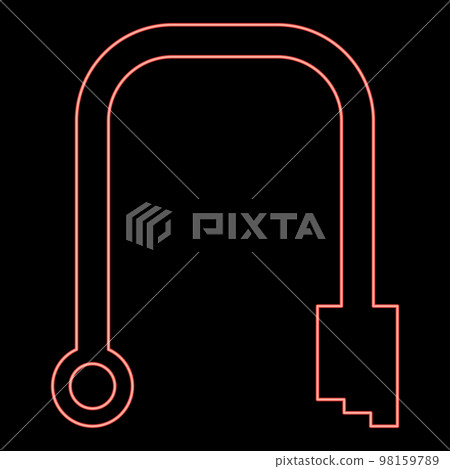 Neon branch pipe red color vector illustration image flat style Neon branch pipe red color vector illustration image flat style 98159789