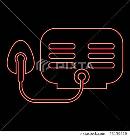 Neon inhaler Nebulizer Medical aerosol equipment red color vector illustration image flat style Neon inhaler Nebulizer Medical aerosol equipment red color vector illustration image flat style 98159819