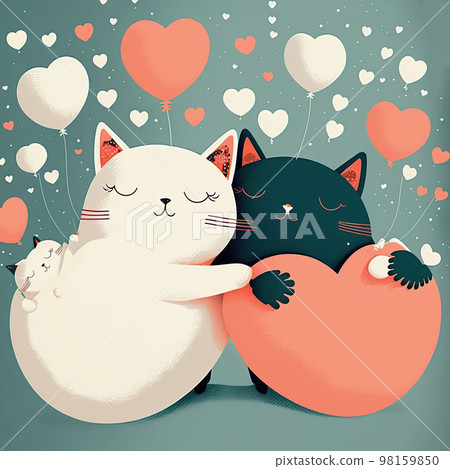 Cats, cuddle, heart, hug, love, pets, romance icon - Download on Iconfinder