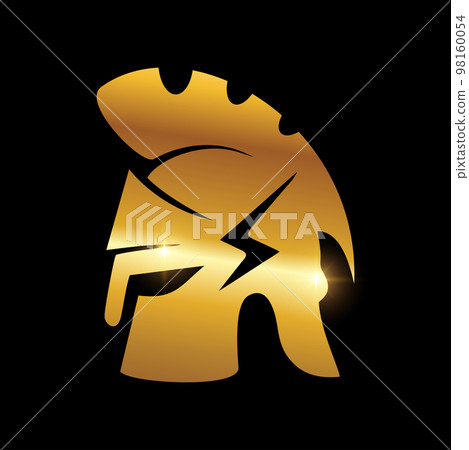 Golden Medieval  Armor Helmet Vector Icon 98160054
