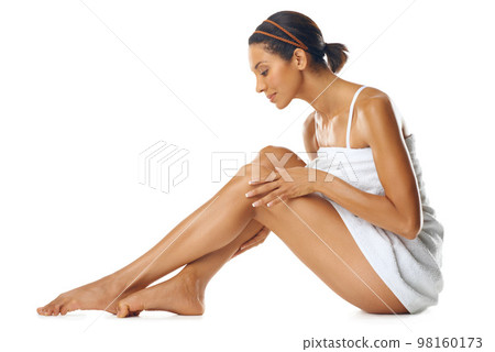 Skincare, legs and body of woman in studio for cosmetics, spa beauty or self care marketing mockup. Dermatology, aesthetic and luxury skin care model with hair removal results on advertising mock up Skincare, legs and body of woman in studio for cosmetics, spa beauty or self care marketing mockup. Dermatology, aesthetic and luxury skin care model with hair removal results on advertising mock up 98160173