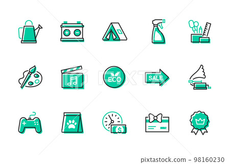 Hobbies and entertainment - set of line design style icons 98160230