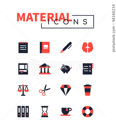 Judicial system and coffee break - flat design style icons set 98160234