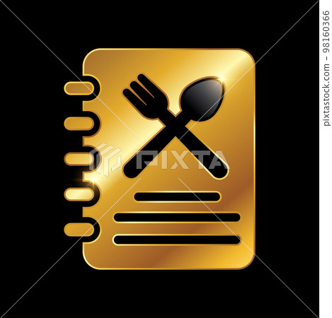 Golden Luxury Menu Book Vector Icon Golden Luxury Menu Book Vector Icon 98160366