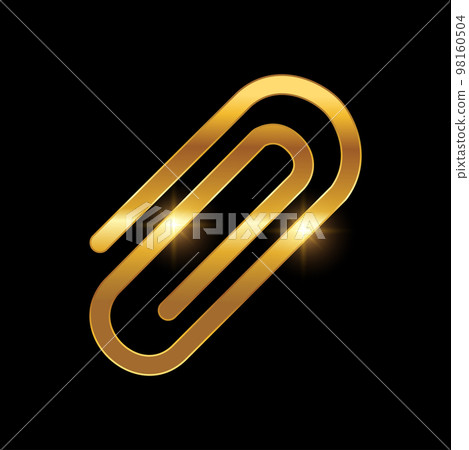 Golden Paper Clip Vector Icon Golden Paper Clip Vector Icon 98160504
