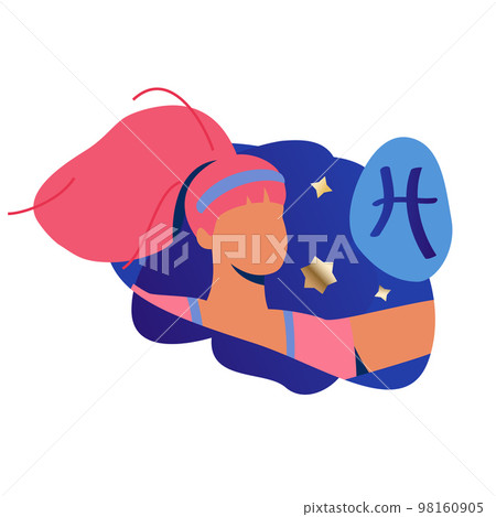 Pisces Woman Zodiac Icon 98160905