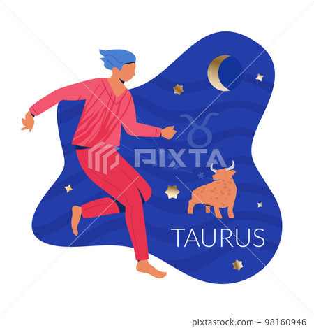 Taurus Man Zodiac Illustration 98160946