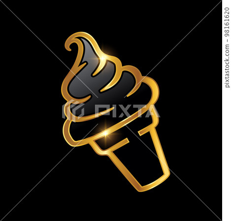 Golden Luxury Ice Cream Icon Golden Luxury Ice Cream Icon 98161620