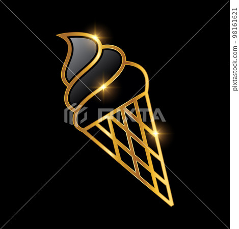 Golden Luxury Ice Cream Icon Golden Luxury Ice Cream Icon 98161621