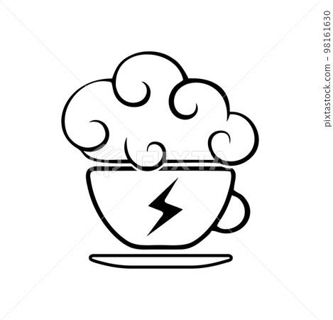 Coffee Cloud and Thunder Vector Icon 98161630