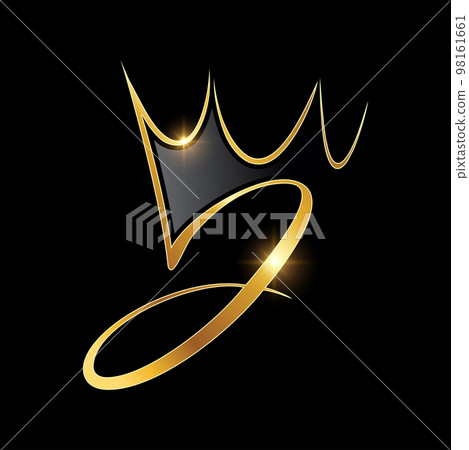 J letter crown golden colors logo design concept Vector Image