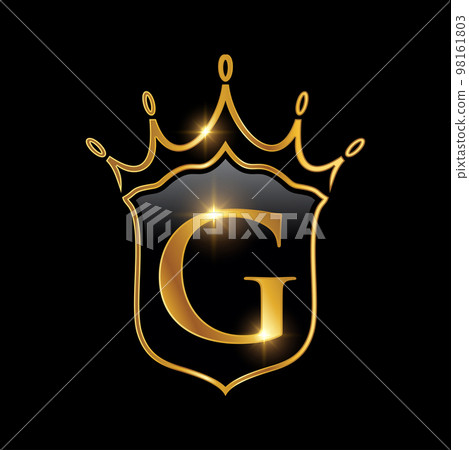 Initial G monogram alphabet with a crown. Royal King queen luxury symbol Initial G monogram alphabet with a crown. Royal King queen luxury symbol 98161803