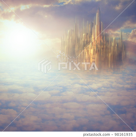 The majesty and wonder of Heaven. Concept shot of what Heaven would look like. 98161935