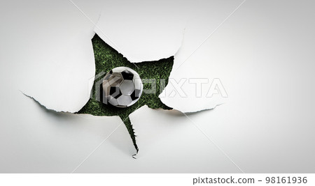 soccer ball on grass background 98161936