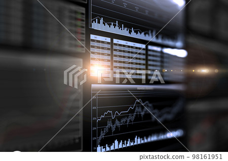 Business graph and trade monitor 98161951